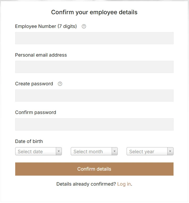 Registration Details for myJDW Account